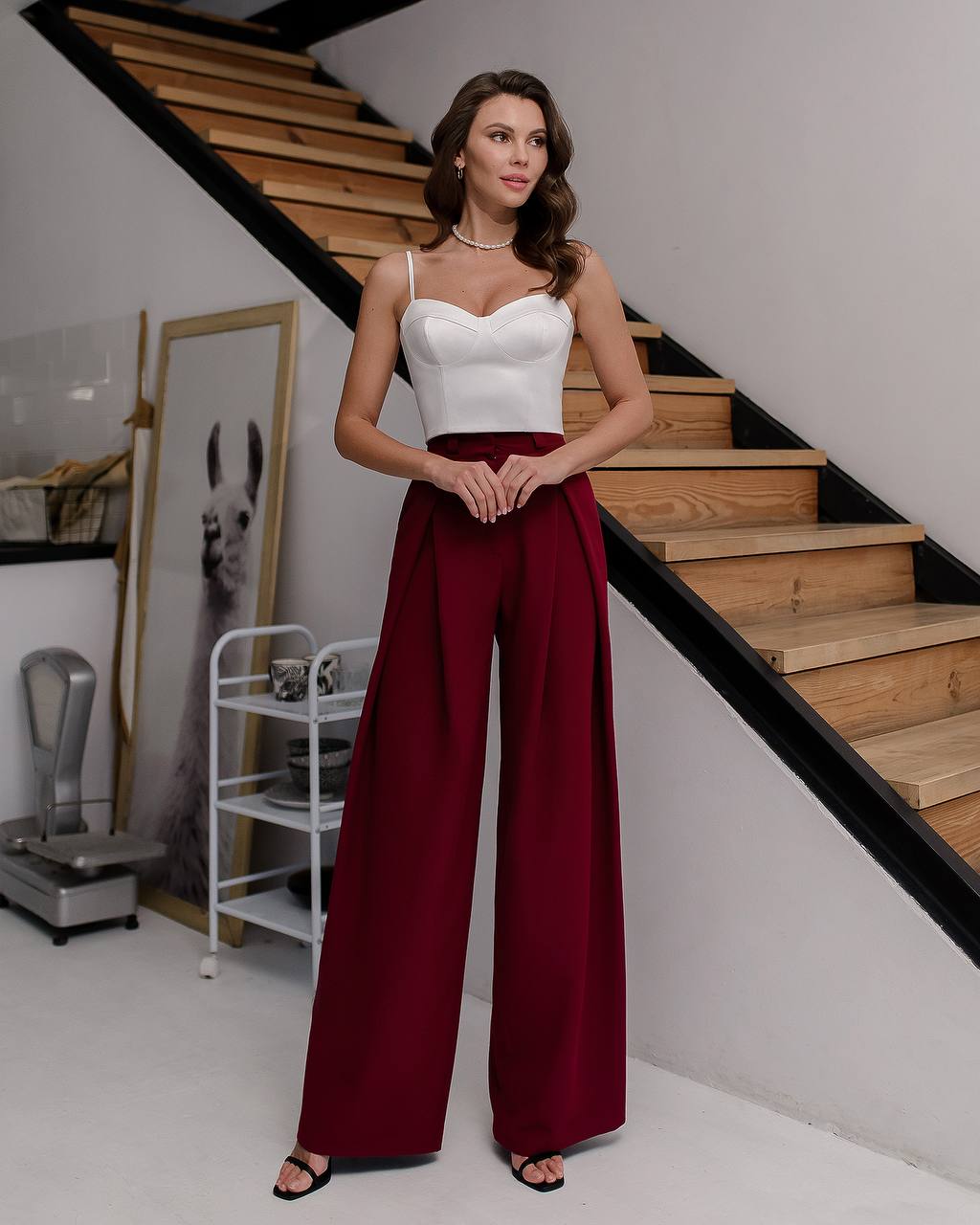 Burgundy palazzo pants