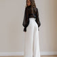 Milk palazzo pants with a corset belt