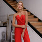 Red corset jumpsuit