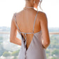 Gray dress-combination maxi with an open back 