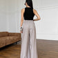 Palazzo pants with powder melange pleating