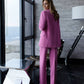 Pink three-piece suit with vest