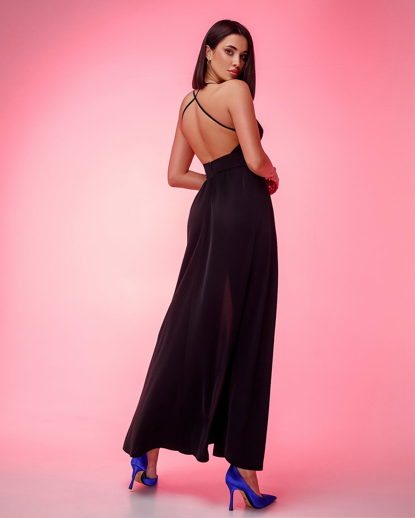 Black sundress maxi with slits