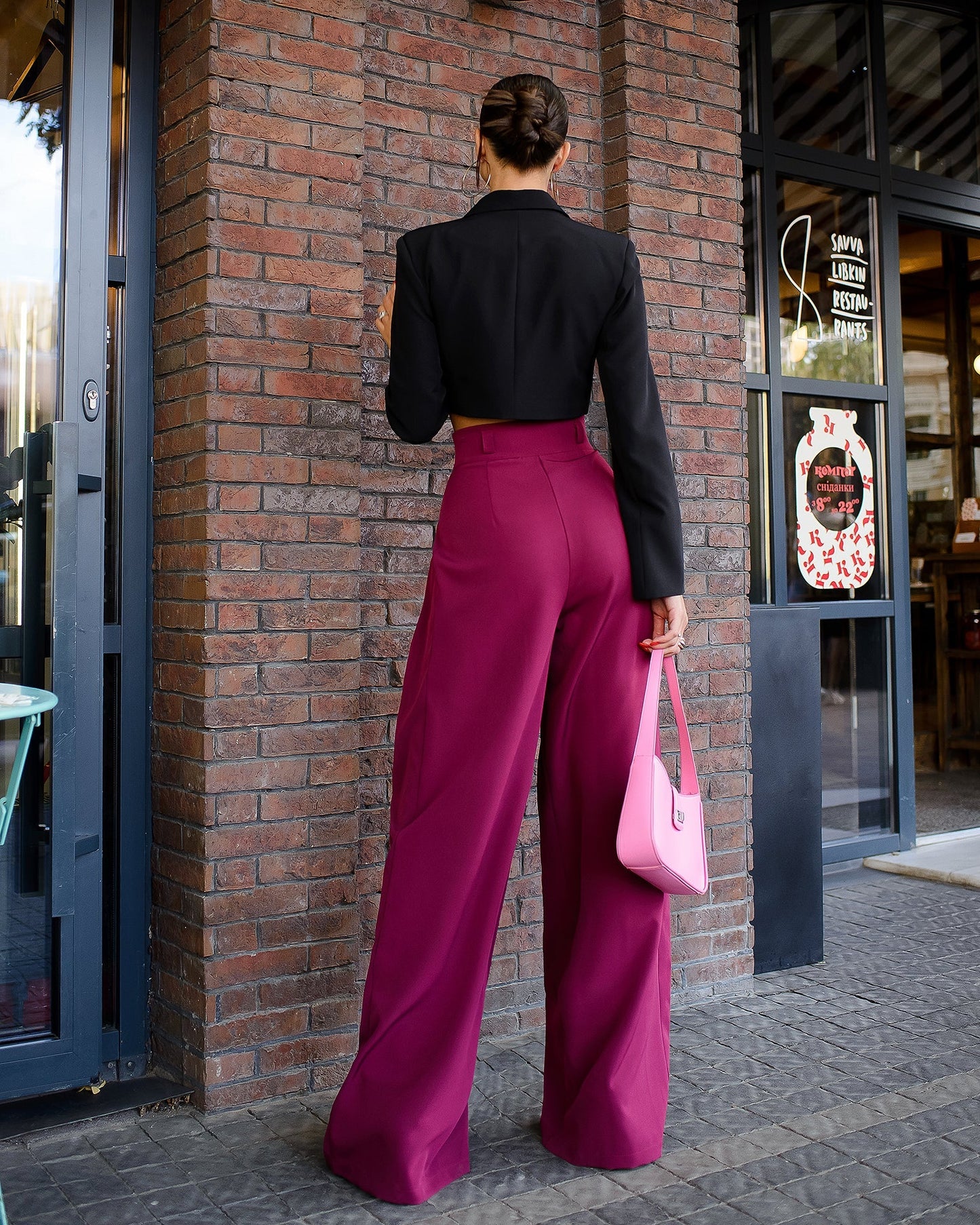 Burgundy palazzo pants