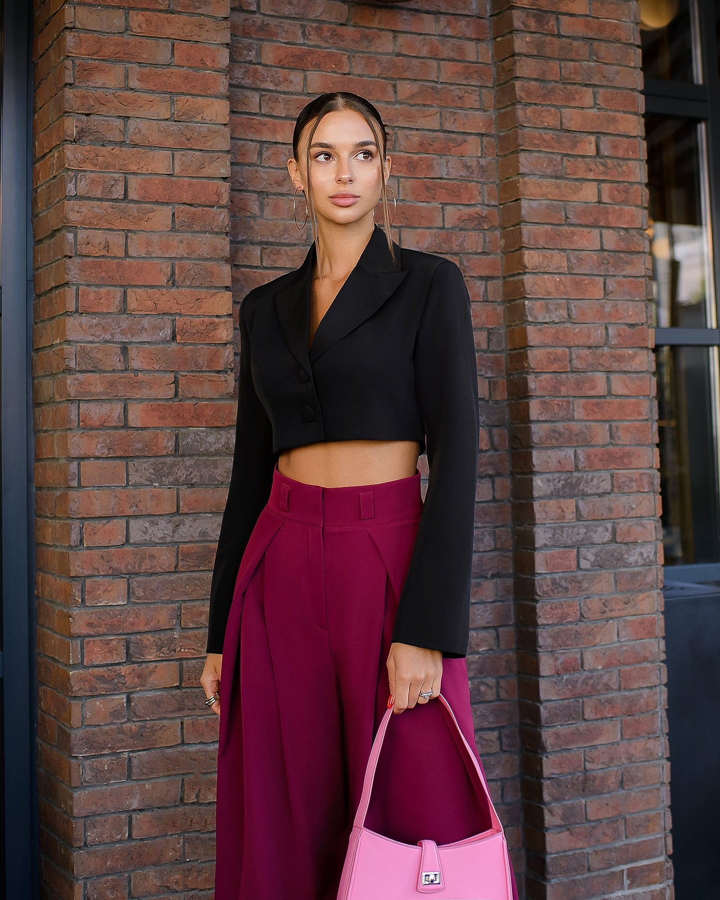 Burgundy palazzo pants