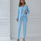 Blue three-piece suit with vest