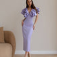 Lavender silhouette dress with a collar