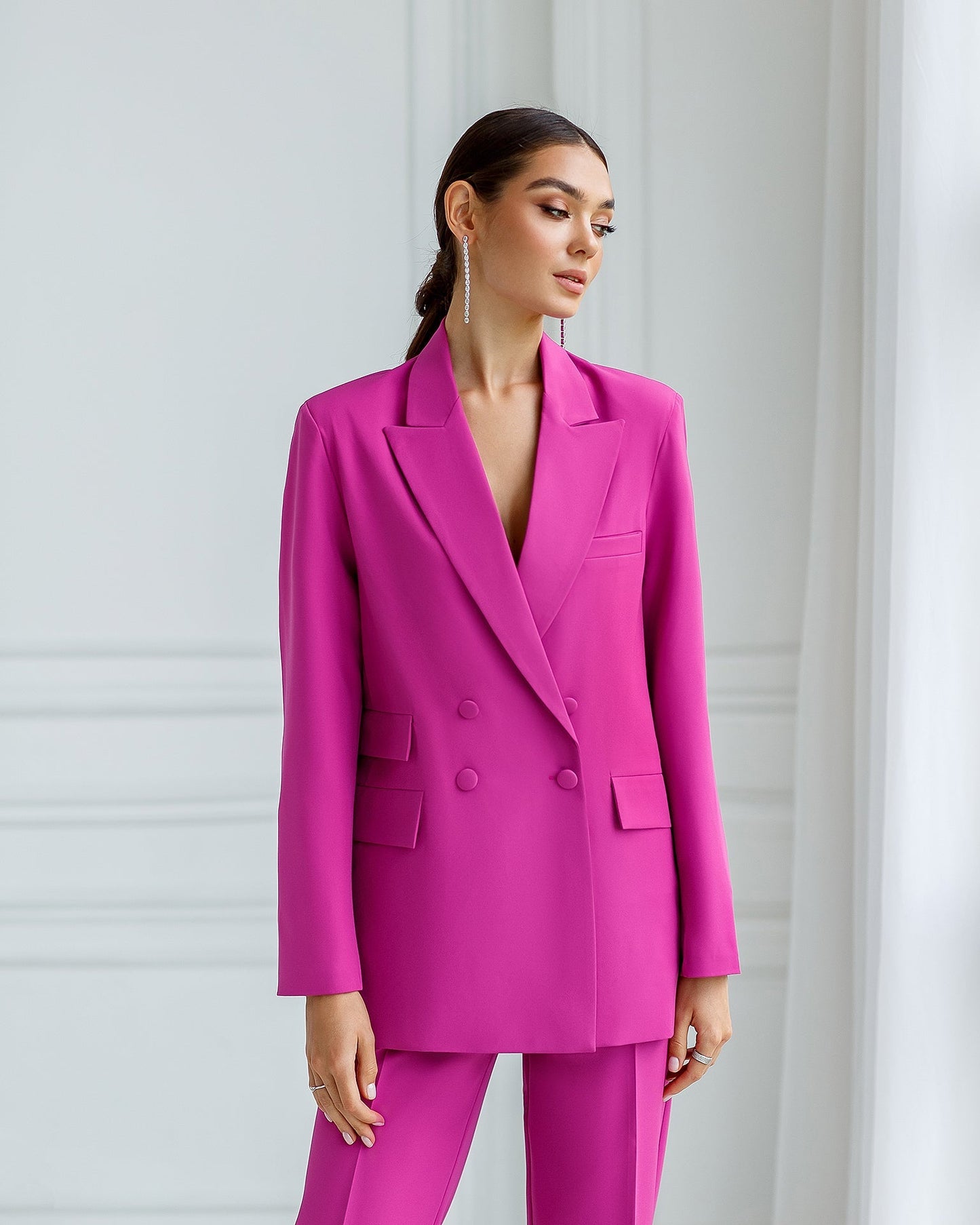 Purple suit with a straight jacket