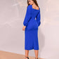 Blue dress with voluminous sleeves 