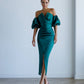 Emerald corset silhouette dress