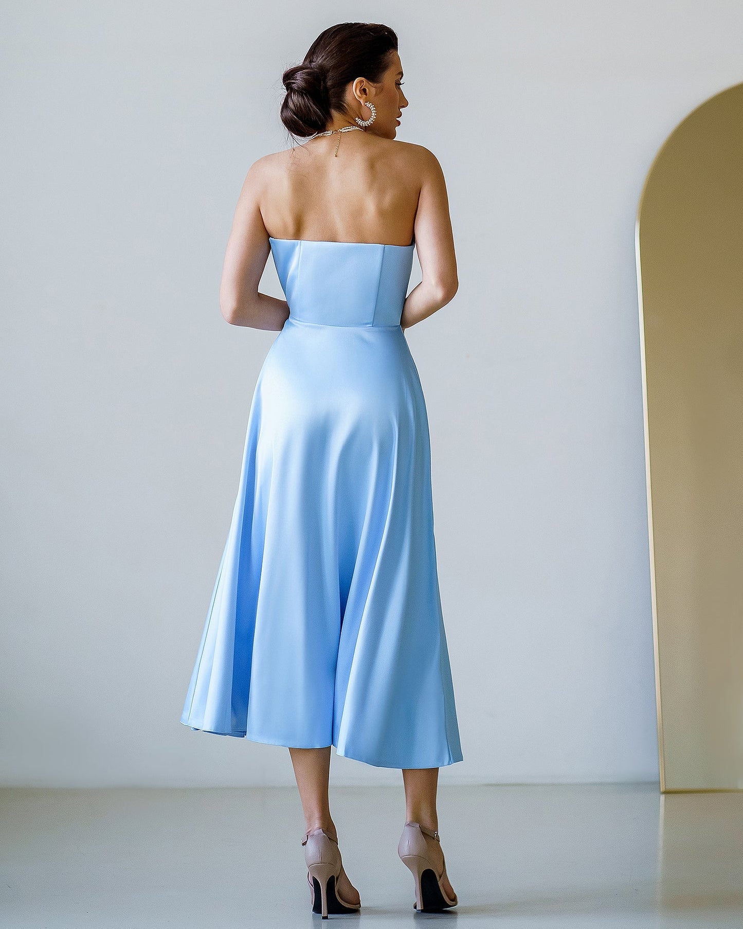 Blue corset midi dress