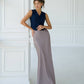 Satin maxi skirt in mocha