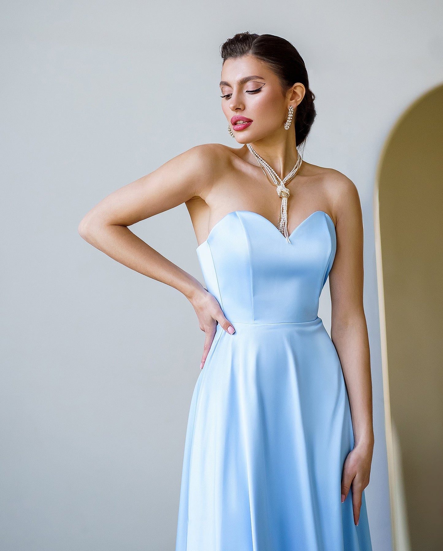 Blue corset midi dress