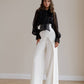 Milk palazzo pants with a corset belt