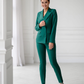 Green suit double-breasted jacket and trousers