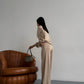 Beige knitted suit