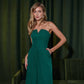 Emerald corset jumpsuit with slits