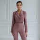 Suit crop jacket and flared pants