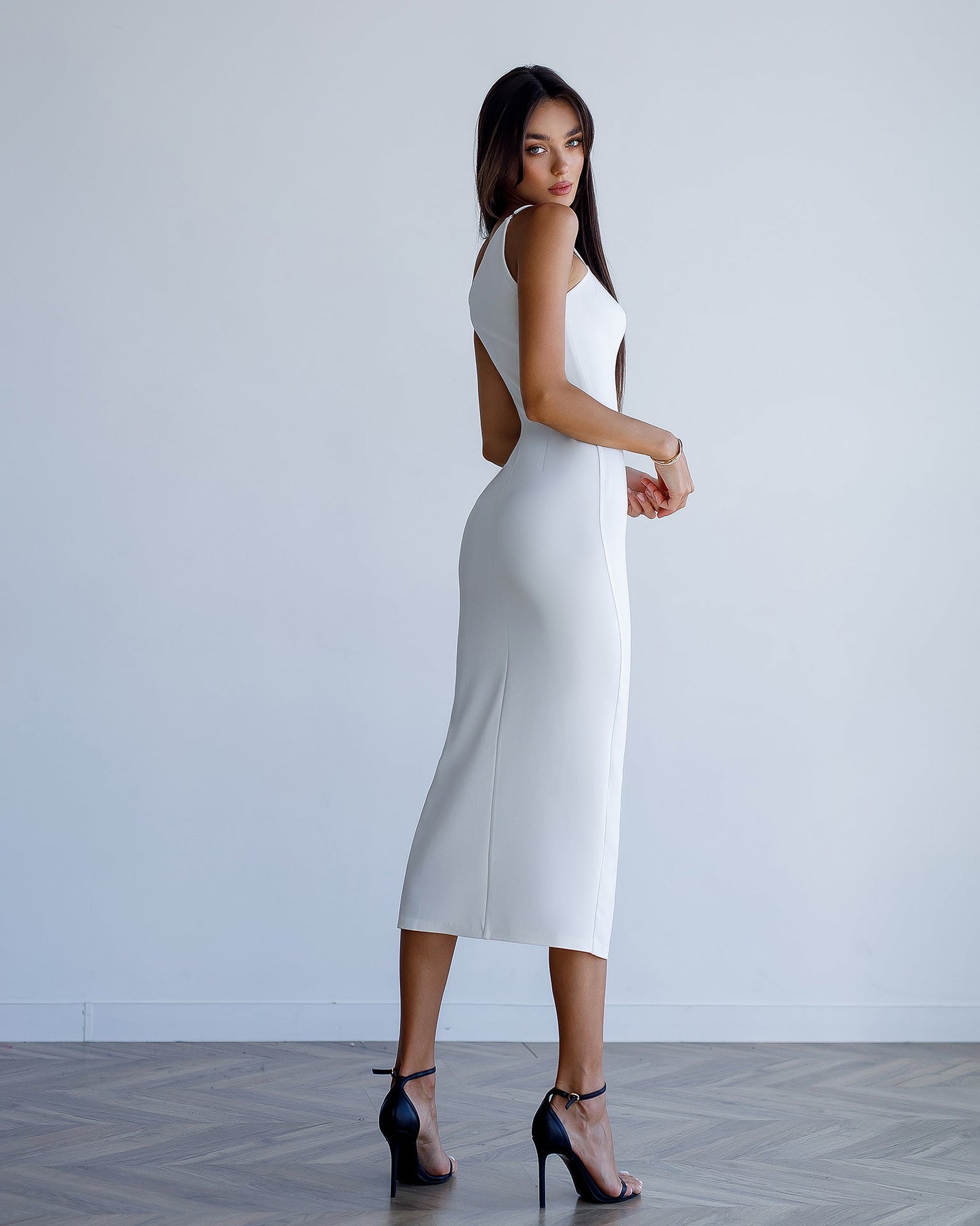 Milk asymmetric midi dress 