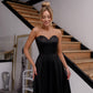 Black corset satin dress