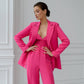 Raspberry three-piece suit with a top