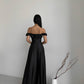 Black maxi dress with slit