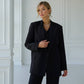 Black three-piece suit with vest