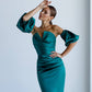 Emerald corset silhouette dress