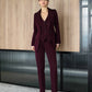 Burgundy three-piece suit with vest