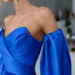 Blue corset satin dress