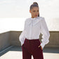 Burgundy tapered pants