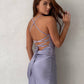 Lilac dress-combination with an open back