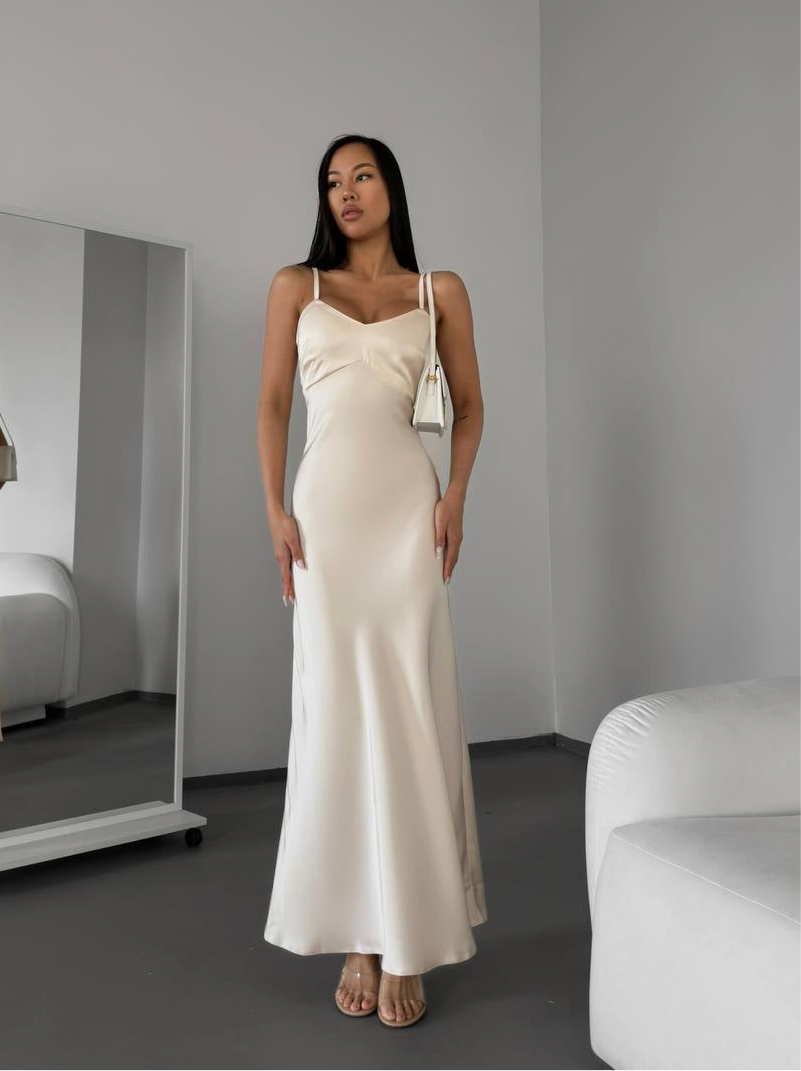 Dress-combination maxi made of satin