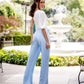 Blue wide trousers