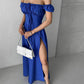 Blue maxi dress with slit