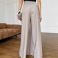 Palazzo pants with powder melange pleating