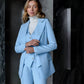 Blue three-piece suit with vest