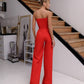 Red corset jumpsuit