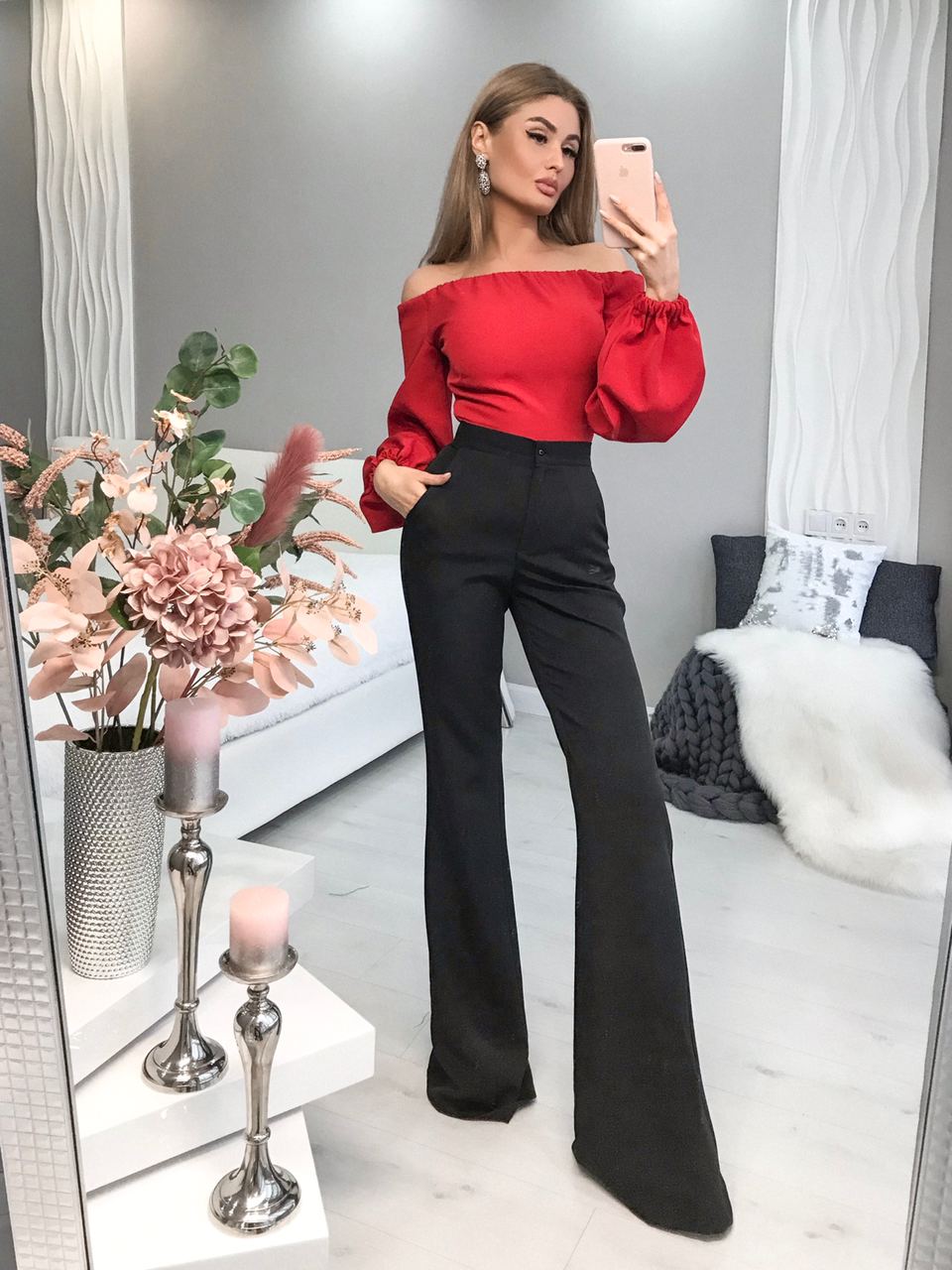 Black flared pants