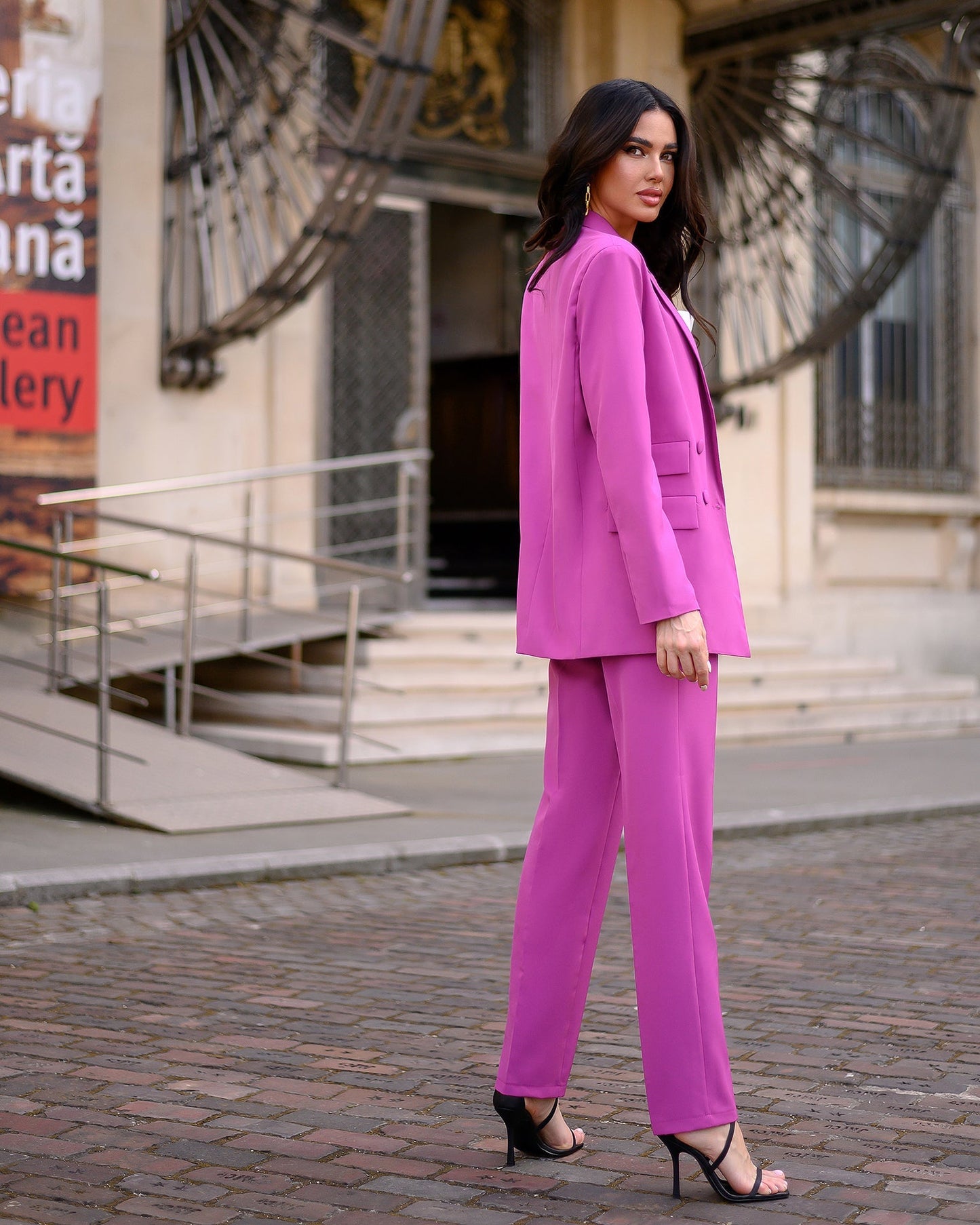 Purple suit with a straight jacket