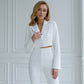 Milk suit crop jacket and flared pants