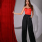 Black wide trousers