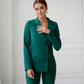 Green suit double-breasted jacket and trousers