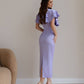 Lavender silhouette dress with a collar