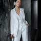 Three-piece milk suit with vest