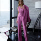 Pink three-piece suit with vest