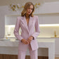 Powder suit jacket and flared pants