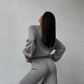 Gray knitted suit