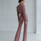 Suit crop jacket and flared pants