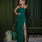 Emerald corset jumpsuit with slits